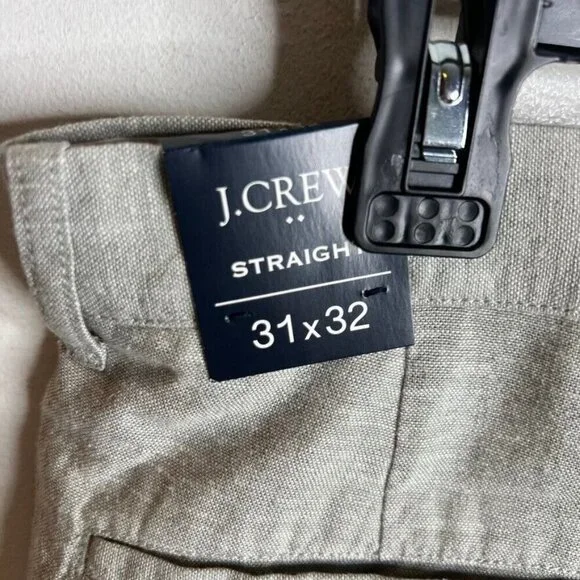 J.Crew $98 Straight-fit linen-cotton blend pant Quarry Green 31X32 BH747 - Picture 8 of 9